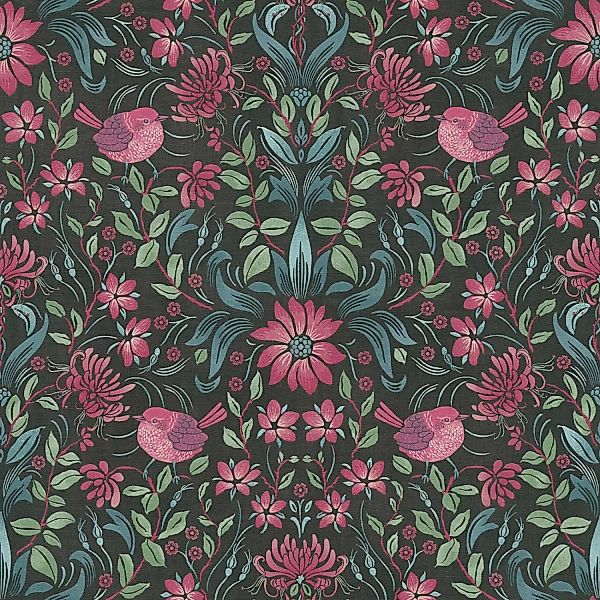 Bricoflor Tapete im Jugendstil Floral Schwedische Landhaus Tapete mit Vogel günstig online kaufen