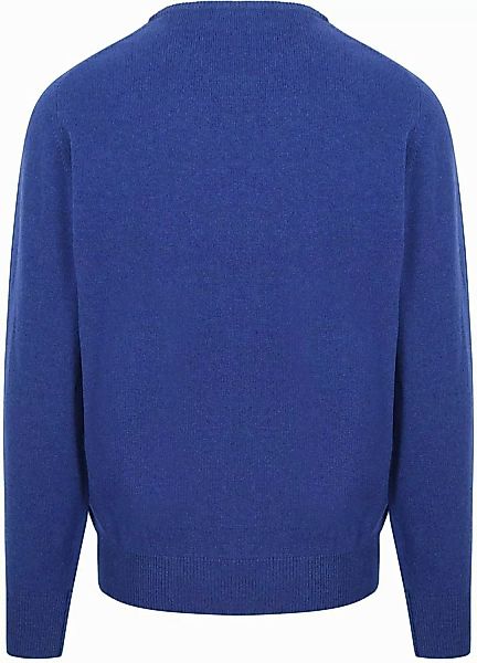 William Lockie O-Auschnitt Pullover Lammwolle Blau - Größe M günstig online kaufen