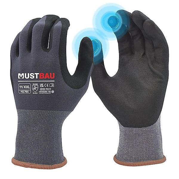 Mustbau Arbeitshandschuhe (3-St) 12/6/3 Pack,mit Touchscreen günstig online kaufen