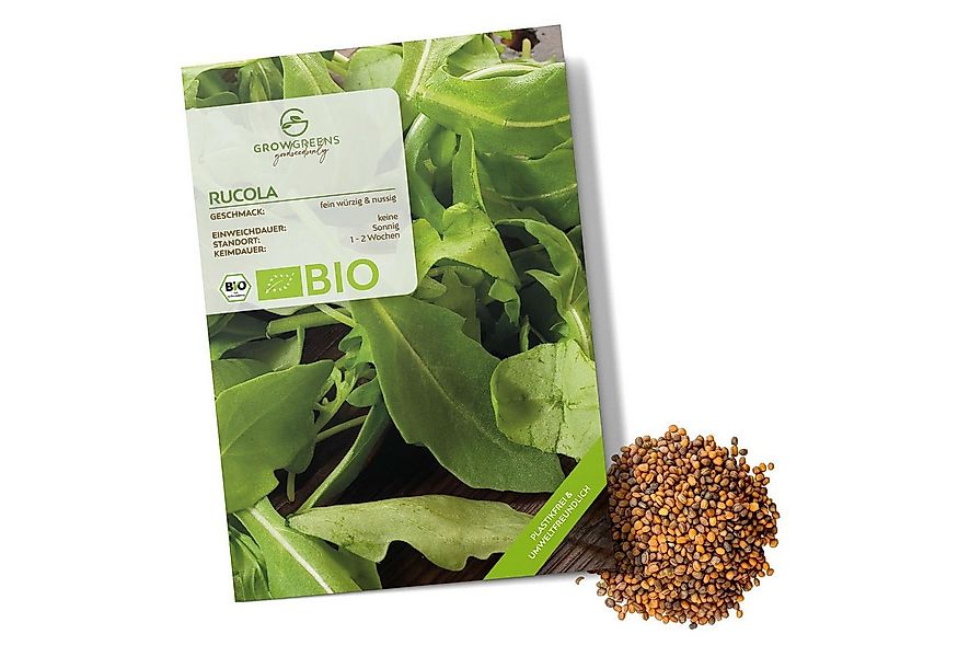 Growgreens Gemüsesamen BIO Rucola Samen (Eruca sativa) - Rauke Saatgut (500 günstig online kaufen