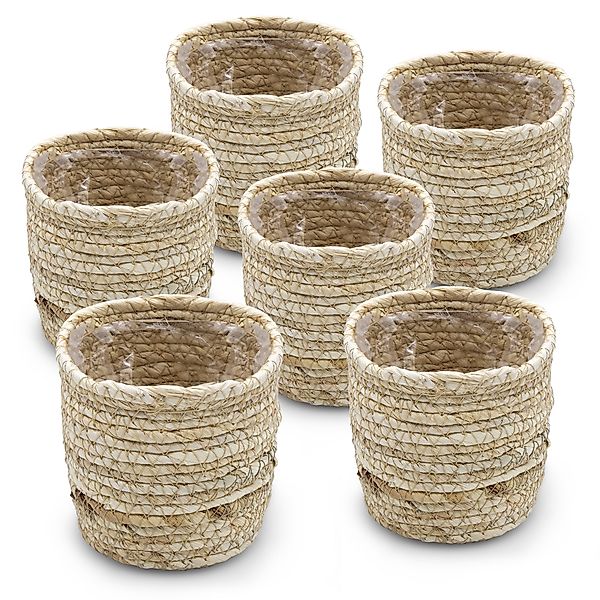 Spetebo Blumentopf Mini Blumentopf aus Grasgeflecht günstig online kaufen