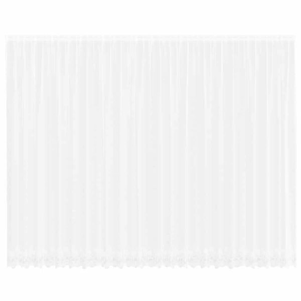 vidaXL Spitzenvorhang mit Vorhängen Weiß 600x300cm Polyester 4107825 günstig online kaufen