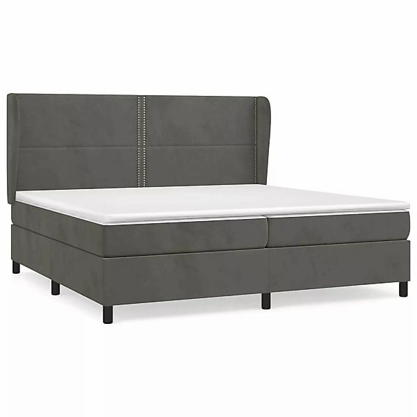 vidaXL Boxspringbett mit Matratze Dunkelgrau 200x200 cm Samt1372699 günstig online kaufen