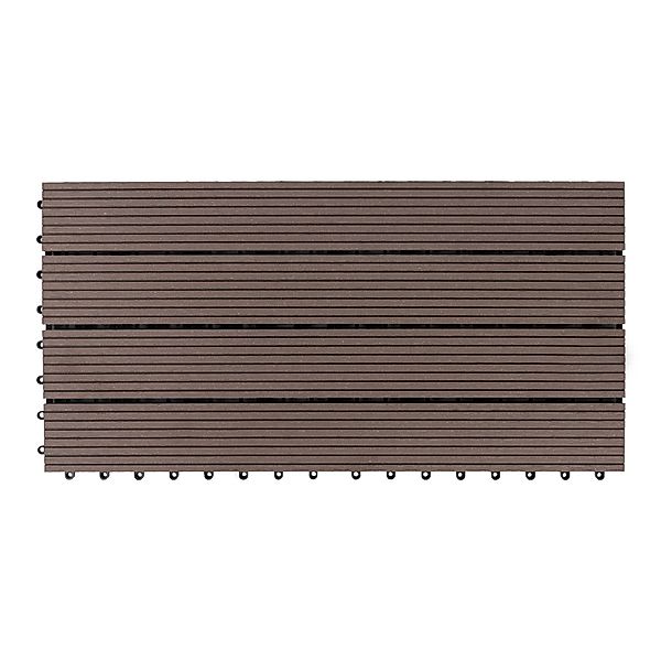 Karat Klickfliesen WPC-Terrassendielen Queen Dunkelbraun, Holzoptik, günstig online kaufen