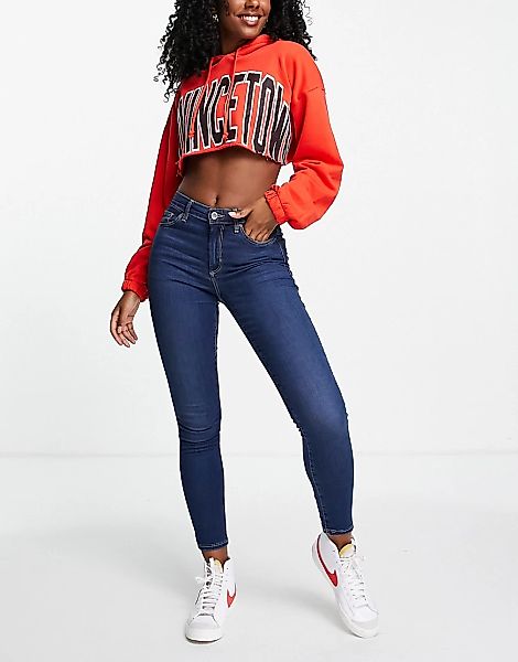 Topshop – Leigh – Jeans in Indigoblau günstig online kaufen