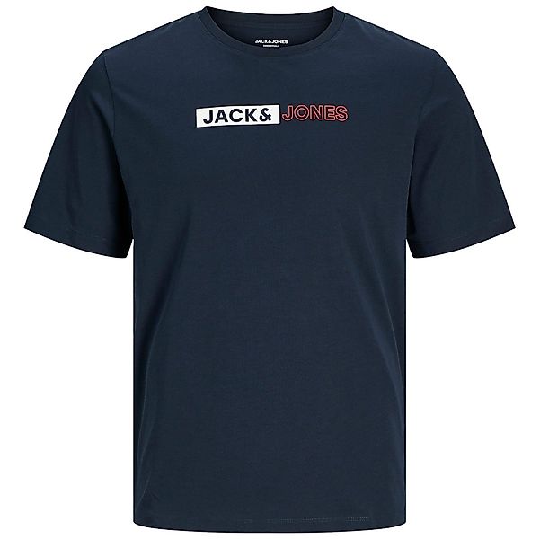 Jack&Jones T-Shirt mit Label-Print Farbe blau Größe: 7XL günstig online kaufen