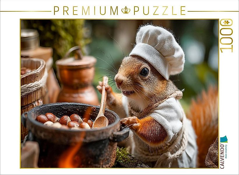 CALVENDO Puzzle CALVENDO Puzzle Eichhörnchen als Koch im Wald am Feuer, 100 günstig online kaufen