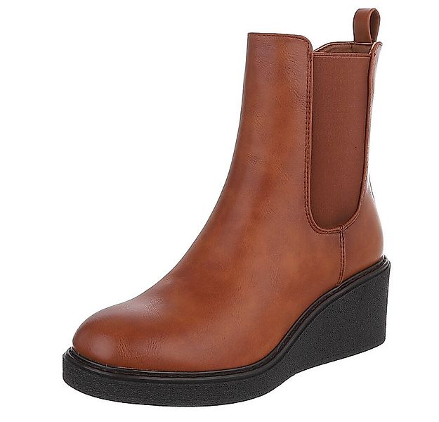 Ital-Design Modische Chelsea Boots mit Wedge und elastischen Einsätzen Keil günstig online kaufen