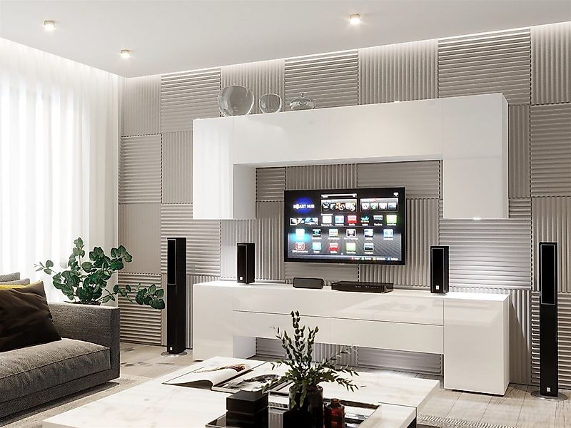 Fun Möbel Wohnwand Mediawand - NEXI XL 29 mit Hochglanzfronten, (Set, 8-St) günstig online kaufen