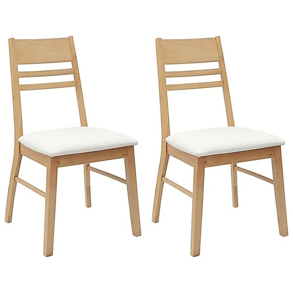 vidaXL Esszimmerstühle 2 Stk Natur 43 x 54 x 89 cm Massives Gummiholz 42020 günstig online kaufen