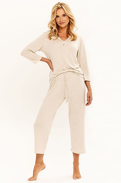 Mademoiselle Sommeil Pyjama Schlafanzug in hellbeige günstig online kaufen