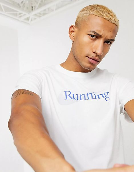 Nike Running – Essential – Weißes T-Shirt mit Logo günstig online kaufen