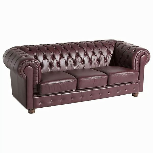 58 aufm Kessel Sofa 3-Sitzer Kalea Bezug Wischleder Buche nussbaum dunkel / günstig online kaufen