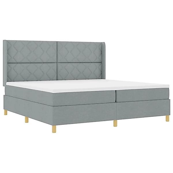 vidaXL Boxspringbett mit Matratze Hellgrau 200 x 200 cm Stoff 3341917 günstig online kaufen