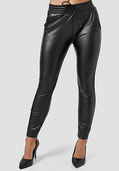 NEWPLAY Lederimitathose Leder Optik Stretch Beschichtet Coated Pants Gefütt günstig online kaufen