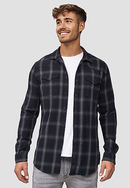 Indicode Langarmhemd Altin Flanellhemd im Karo-Design günstig online kaufen