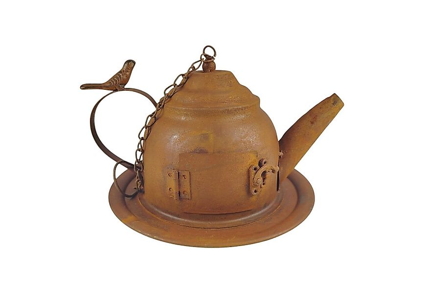 FTWdesign Vogelhaus Teekanne Vogelfutterhaus aus Metall in Rostoptik zum Au günstig online kaufen