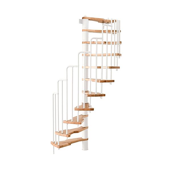 Minka Spindeltreppe Metallica Buche-Weiß 130 cm Raumhöhe bis 305 cm günstig online kaufen