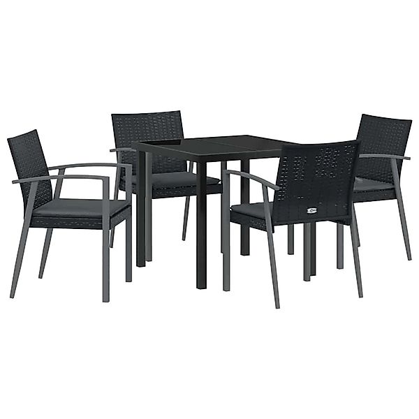 vidaXL Garten Essgruppe 5-Tlg Schwarz Poly Rattan 3379066 günstig online kaufen