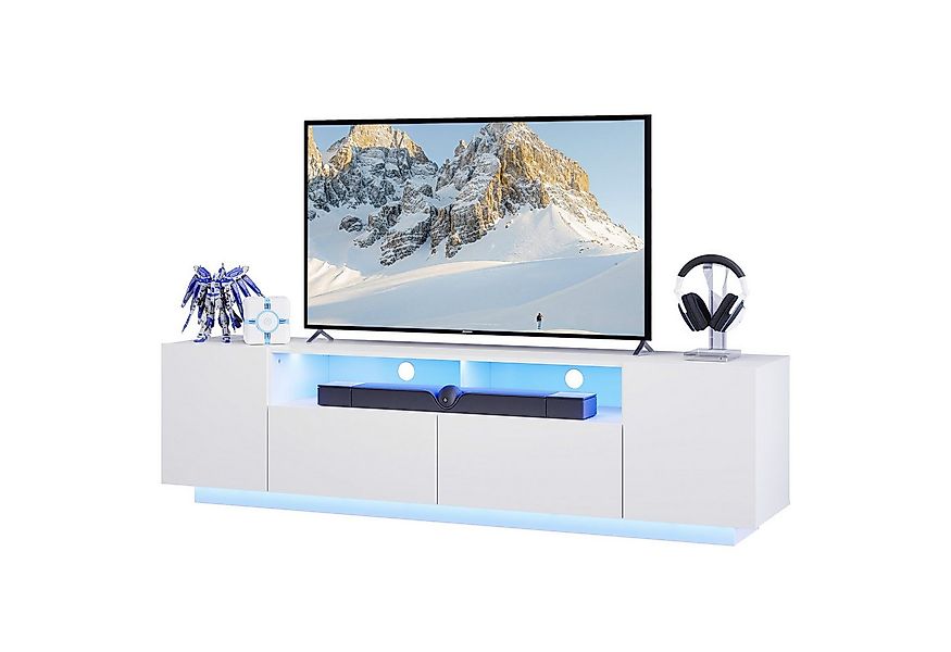 WLIVE TV-Schrank Modernes hängendes TV-Lowboard mit LED-Beleuchtung, 122/17 günstig online kaufen