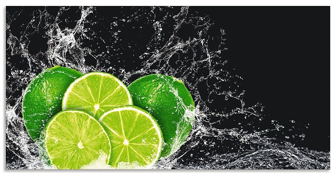 Artland Küchenrückwand "Limone mit Spritzwasser", (1 tlg.), Alu Spritzschut günstig online kaufen