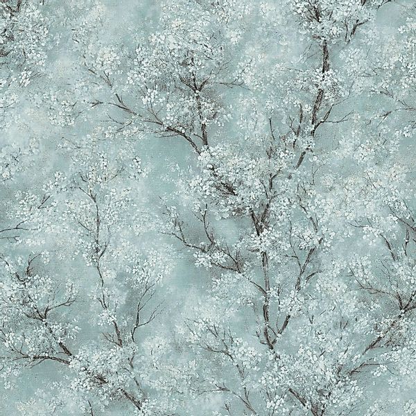 PROFHOME 374203-GU Blumen Tapete Floral dezent schimmernd Grün Blau Grau 0, günstig online kaufen