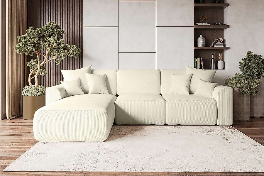 99rooms Ecksofa Gusto, Sofa L-Form, Eckcouch, mit abnehmbaren Kissen, Rundu günstig online kaufen
