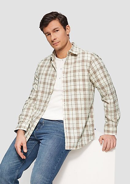 s.Oliver Langarmhemd Hemd Regular Fit: Kariertes günstig online kaufen