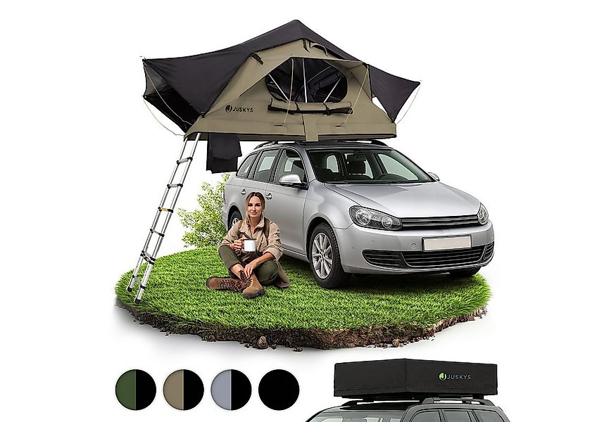 Juskys Dachzelt Lago, Wasserdicht, Teleskopleiter, 2 Personen Zelt, LED Bel günstig online kaufen