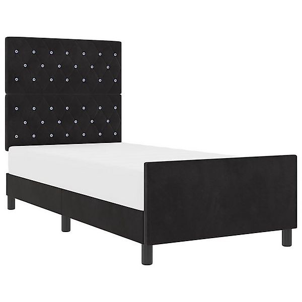 vidaXL Bett Schwarzes Bettgestell 100x200 cm Samt (1-tlg) günstig online kaufen