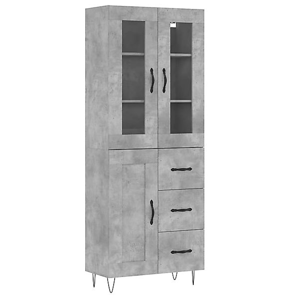 vidaXL Highboard Betongrau 69,5x34x180 cm Holzwerkstoff 3198693 günstig online kaufen