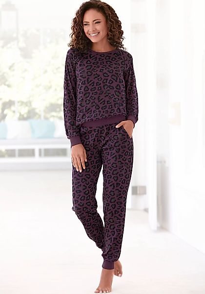 Vivance Dreams Pyjama, (2 tlg.), mit tonalem Animalprint günstig online kaufen