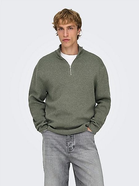 ONLY & SONS Troyer ONSTING LIFE REG HALF ZIP KNIT NOOS Baumwolle, regular f günstig online kaufen