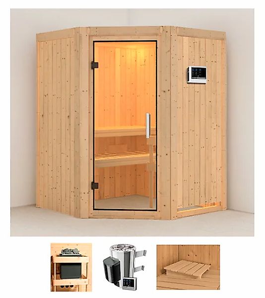 Karibu Sauna »Nanna« Set, 3,6-kW-Plug & Play Ofen mit externer Steuerung günstig online kaufen