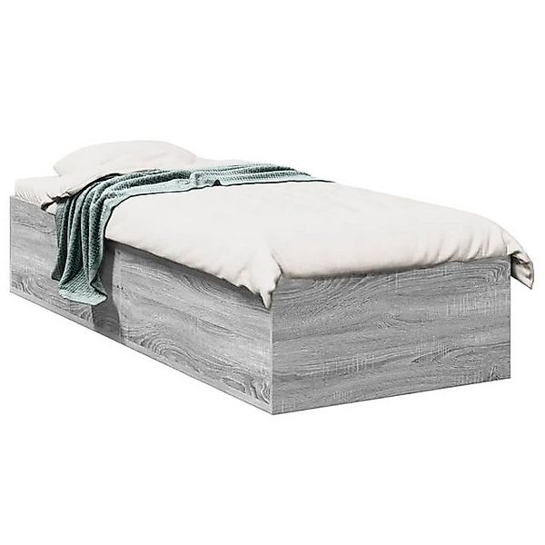 vidaXL Bettgestell, Bettrahmen Grau Sonoma 90x190 cm Holzwerkstoff günstig online kaufen