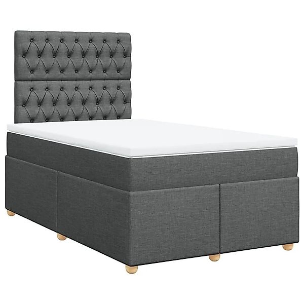 vidaXL Boxspringbett mit Matratze Dunkelgrau 120x190 cm Stoff 3293527 günstig online kaufen