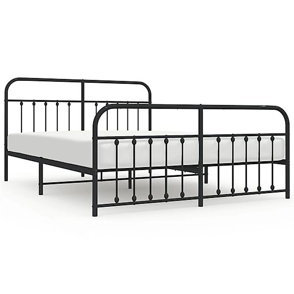 vidaXL Metallbett ohne Matratze mit Fußteil Schwarz 180x200 cm 352600 günstig online kaufen