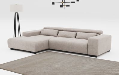 COTTA Ecksofa "Side L-Form, mit Kopfteilverstellung & 3 Nierenkissen" optio günstig online kaufen