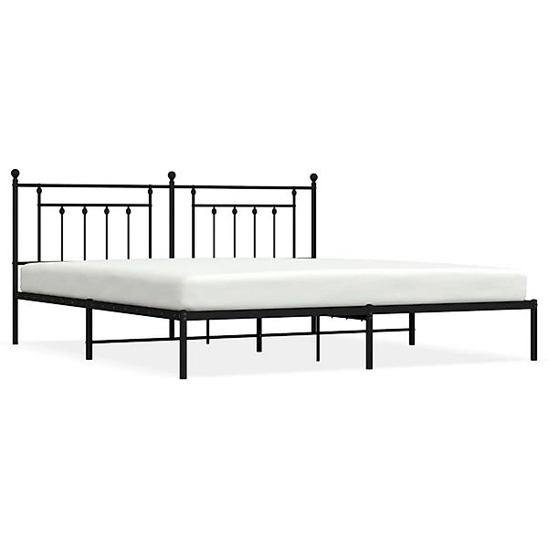 vidaXL Bettgestell mit Kopfteil Metall Schwarz 193x203 cm Modell 21809650 günstig online kaufen