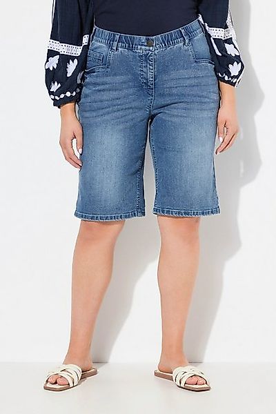 Ulla Popken Regular-fit-Jeans Boyfriend-Jeansbermuda weites Bein Elastikbun günstig online kaufen