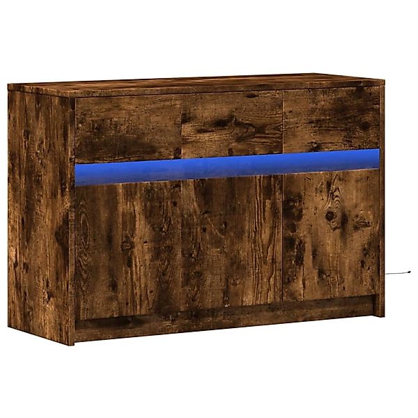 vidaXL TV-Schrank mit LED-Beleuchtung Räuchereiche 91x34x61 cm 852184 günstig online kaufen