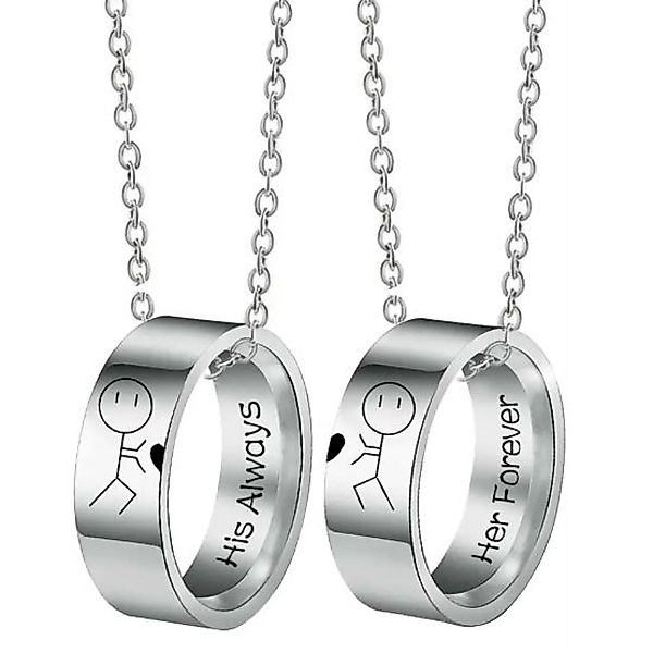 KARMA Edelstahlketten-Set Partnerketten Partnerschmuck Halsketten Ringe günstig online kaufen