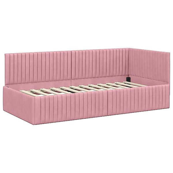 vidaXL Bett Eckbettgestell mit Kopfteil Rosa günstig online kaufen