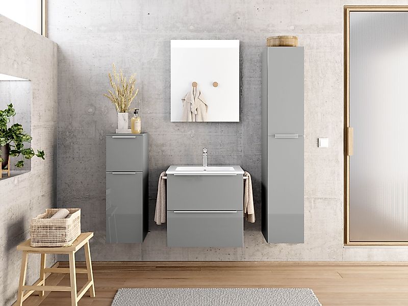 nobilia® Badmöbel-Set »Levere«, (2 St., vormontiert, mit Soft-Close), Hochg günstig online kaufen