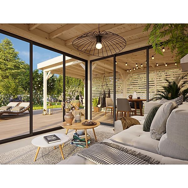 Palmako Pavillon Lenna Set 411 Slide 588 x 588 cm Lackiert Weiß FSC® günstig online kaufen