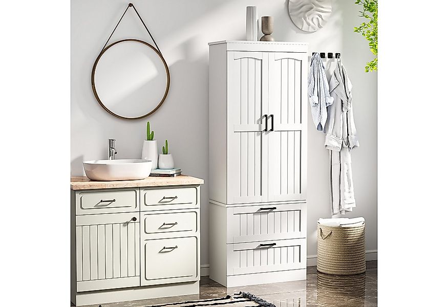 oyajia Hochschrank Mehrzweckschrank,Küchenschrank, 2 Türen und 2 Schubladen günstig online kaufen