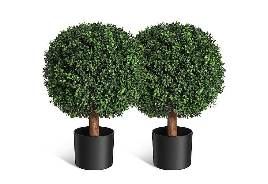 Kunstbaum 24'' künstlicher Formschnitt-Buchsbaum-Kugelbaum –2PCS, GarveeMor günstig online kaufen