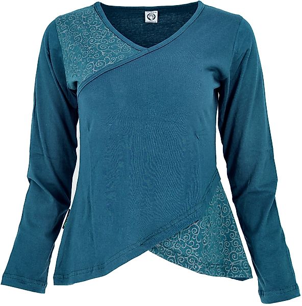 Guru-Shop Longsleeve Langarmshirt Boho-chic - blau günstig online kaufen