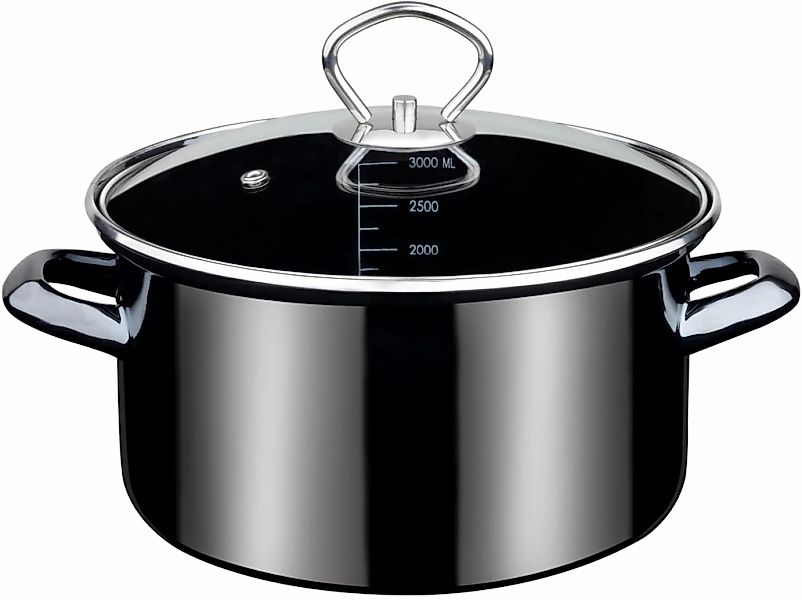 GSW Fleischtopf "Profi-Black-Star" Stahl-Emaille 1 Stk. tlg. Induktion günstig online kaufen