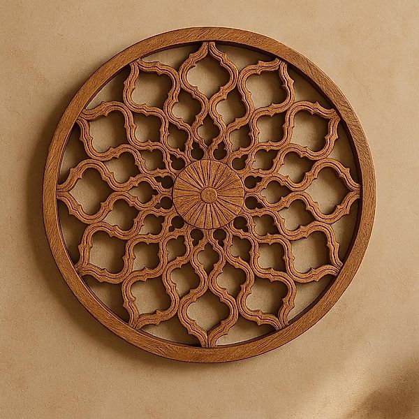 Bali-Homedecor Wanddekoobjekt Wandhänger Blumendekor Mangoholz Natur günstig online kaufen